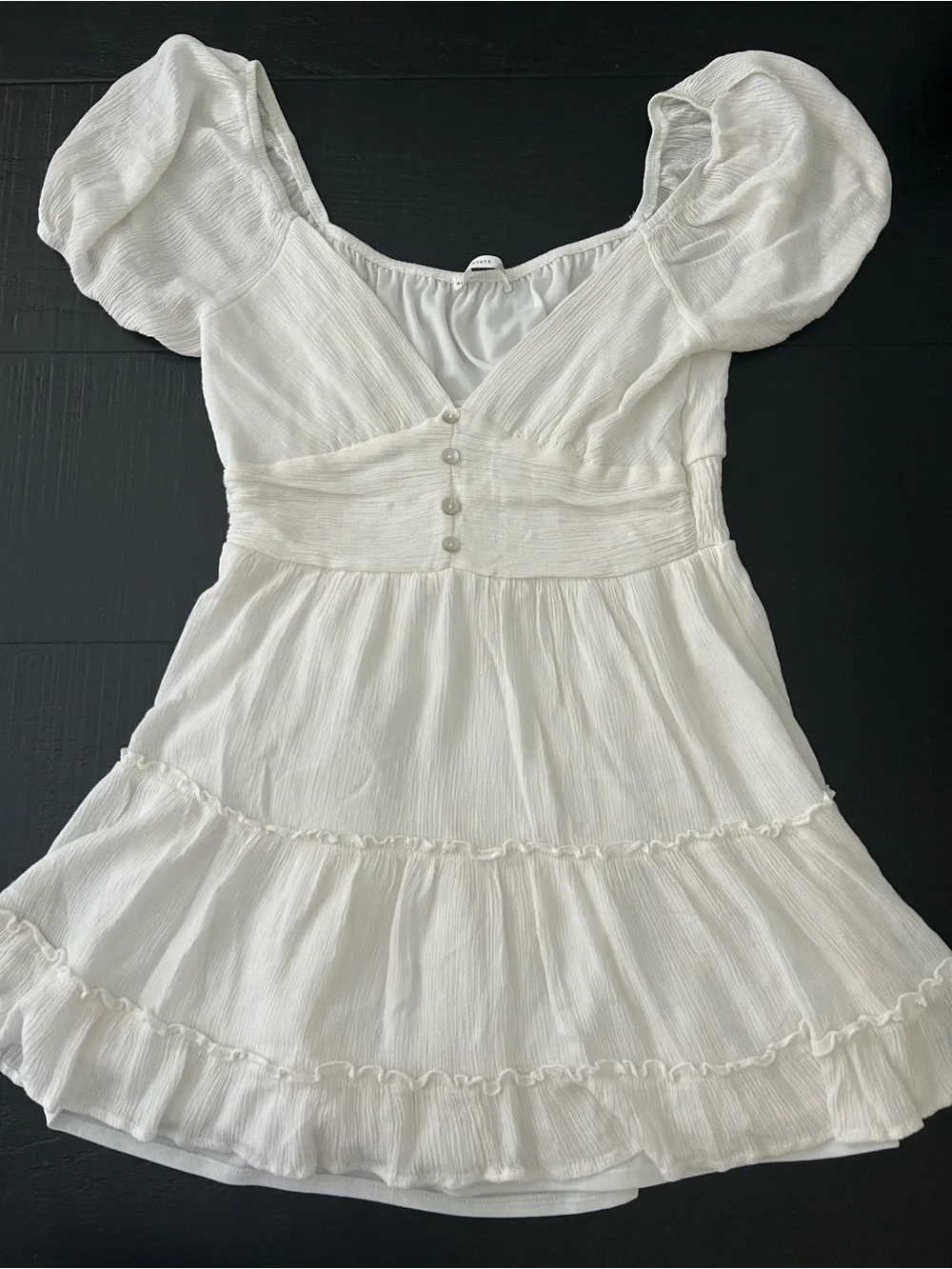 Altar'd State Costal Cowgirl Puff-Sleeve Tiered Mini Dress - Picture 2 of 7